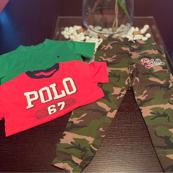 Polo Ralph Lauren graphic tees & Polo camouflage sweatpants SET - Picture 1 of 6
